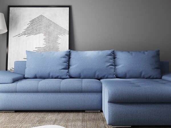 Colțar extensibil dumonde cu ladă de depozitare Leonardo Enjoy Albastru 260x185 cm II