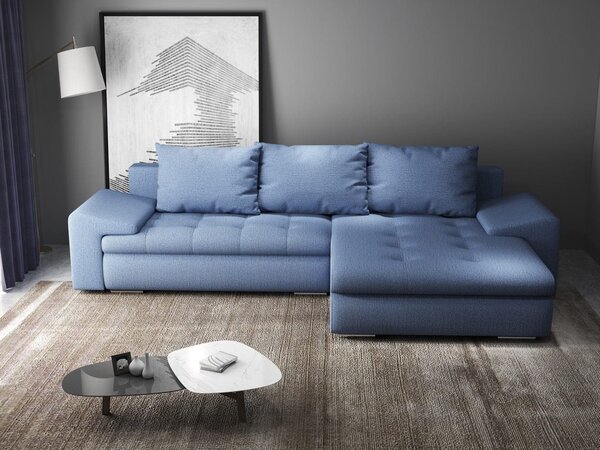 Colțar extensibil dumonde cu ladă de depozitare Leonardo Enjoy Albastru 260x185 cm II
