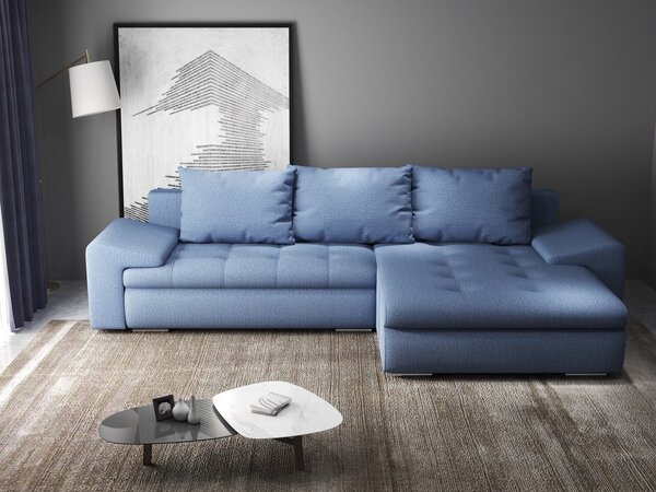 Colțar extensibil dumonde cu ladă de depozitare Leonardo Enjoy Albastru 260x185 cm II