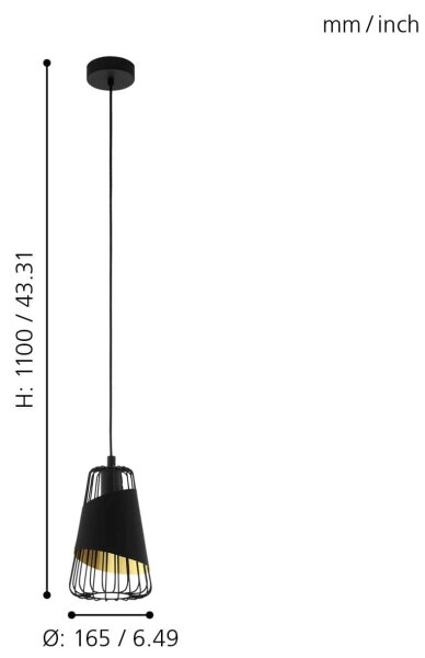 Eglo 49447 - Lustră pe cablu AUSTELL 1xE27/60W/230V
