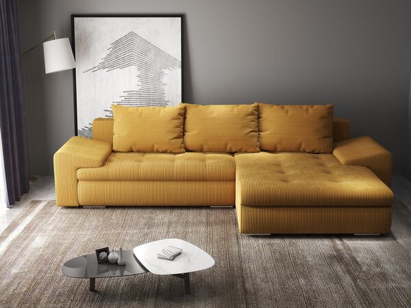 Colțar extensibil dumonde cu ladă de depozitare Leonardo Zoom Mustar 260x185 cm II