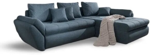Colțar extensibil dumonde cu ladă de depozitare Loana Enjoy Blue II 270x185 cm