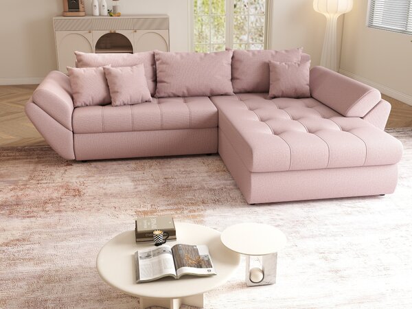 Colțar extensibil dumonde cu ladă de depozitare Loana Enjoy Flamingo II 270x185 cm