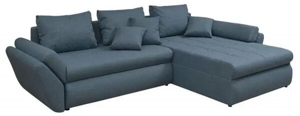 Colțar extensibil dumonde cu ladă de depozitare Loana Enjoy Blue II 270x185 cm