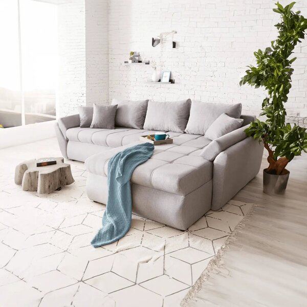 Colțar extensibil dumonde cu ladă de depozitare Loana Enjoy Grey II 270x185 cm