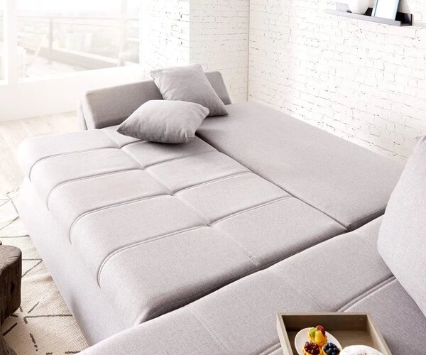 Colțar extensibil dumonde cu ladă de depozitare Loana Enjoy Grey II 270x185 cm
