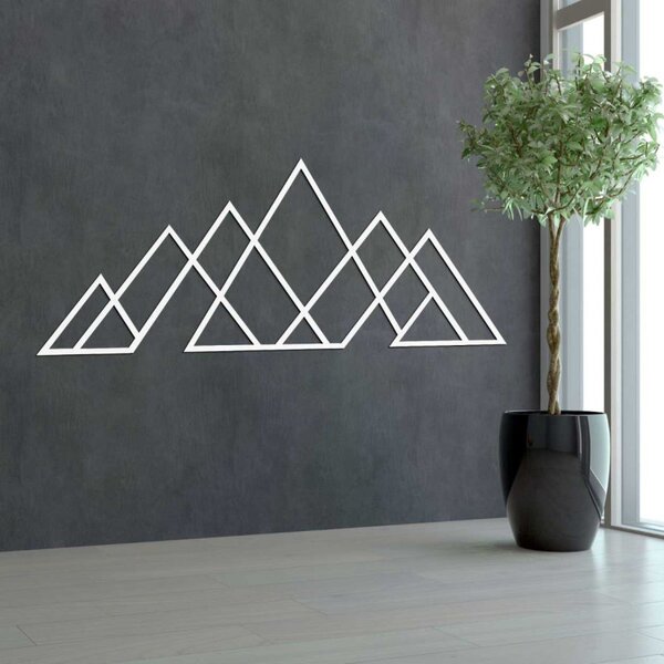 Pictură murală din lemn cu munți geometrici | APALATU