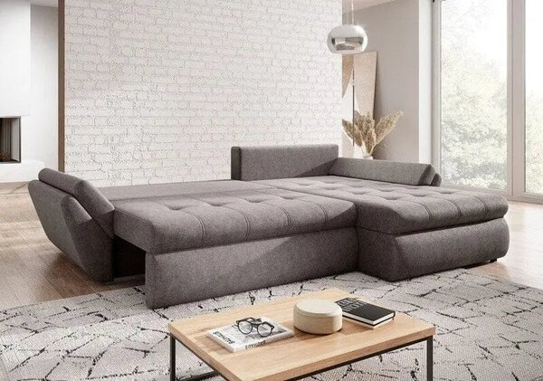 Colțar extensibil dumonde cu ladă de depozitare Loana Enjoy Kaki 270x185 cm