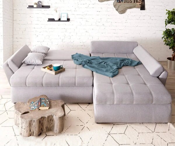 Colțar extensibil dumonde cu ladă de depozitare Loana Enjoy Grey II 270x185 cm