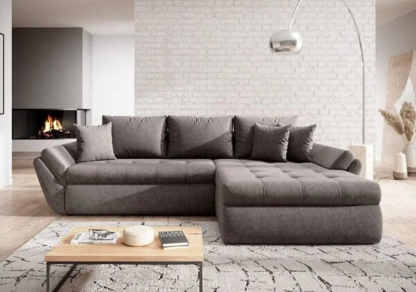 Colțar extensibil dumonde cu ladă de depozitare Loana Enjoy Kaki 270x185 cm