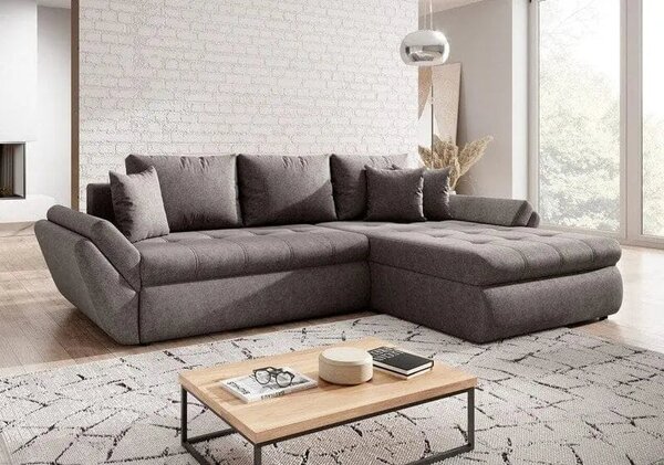 Colțar extensibil dumonde cu ladă de depozitare Loana Enjoy Kaki 270x185 cm