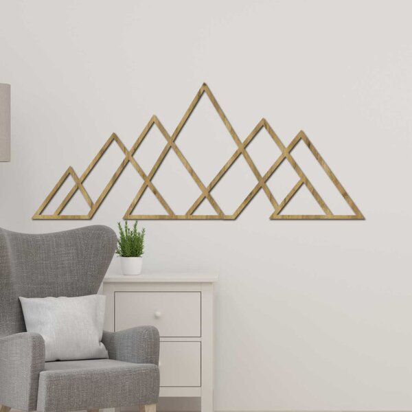 Pictură murală din lemn cu munți geometrici | APALATU