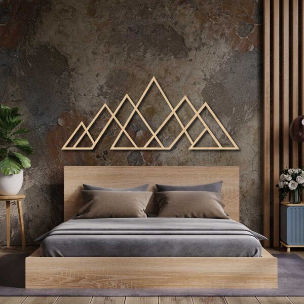 Pictură murală din lemn cu munți geometrici | APALATU