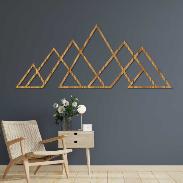 Pictură murală din lemn cu munți geometrici | APALATU