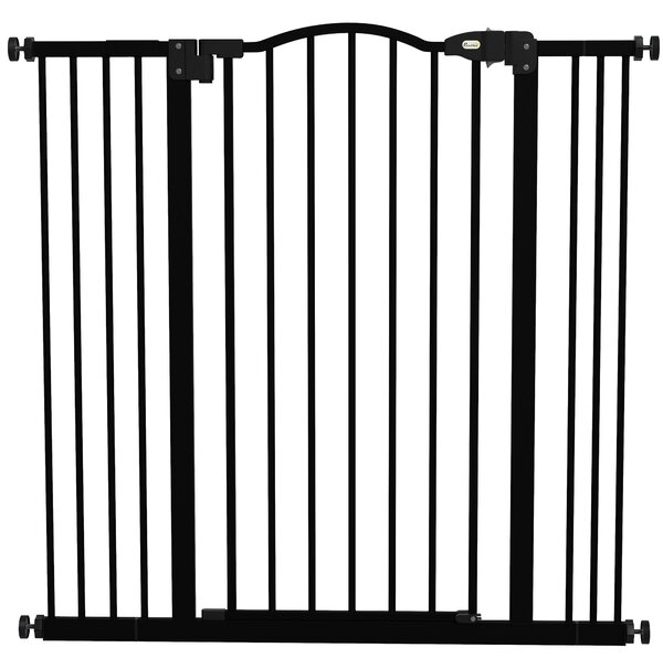 PawHut Poartă Extensibilă pentru Câini fără Șuruburi, Poartă de Siguranță Reglabilă, 94-100x94 cm, Negru | Aosom Romania