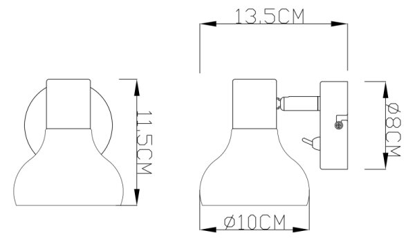 Globo 54921-1 - Aplică perete spot LOTHAR 1xE14/40W/230V