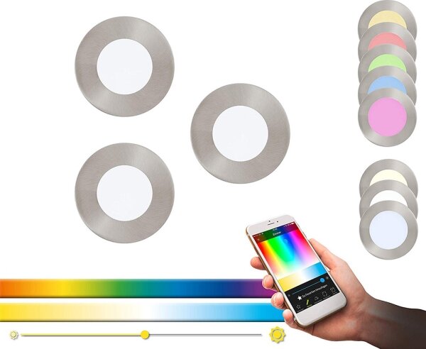 Eglo 32882 - Set 3x spoturi LED RGB încastrate, reglabile FUEVA-C LED/3W/230V