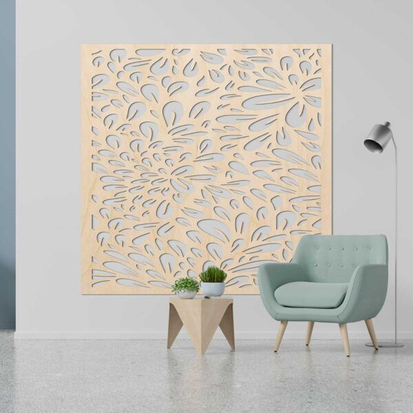 Panou de perete din lemn floral | KROKO