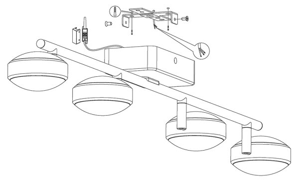 Spot LED RGB CORROPOLI-C 4xLED/5W/230V Eglo 97717