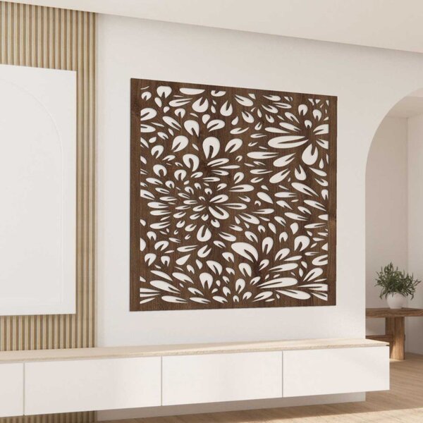 Panou de perete sculptat pătrat cu design floral | BOMB