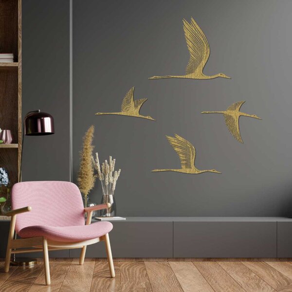 Decorațiune de perete din lemn cu păsări | KLOHA
