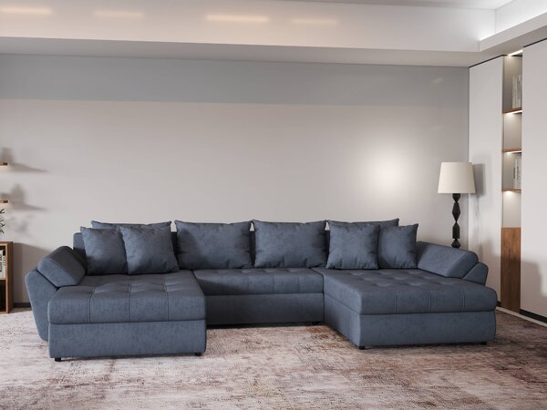 Colțar extensibil dumonde cu ladă de depozitare Loana U Enjoy Antracit 375x185 cm