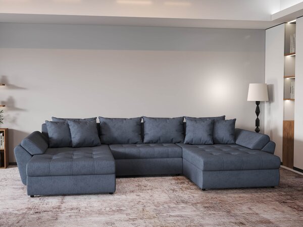 Colțar extensibil dumonde cu ladă de depozitare Loana U Enjoy Antracit 375x185 cm