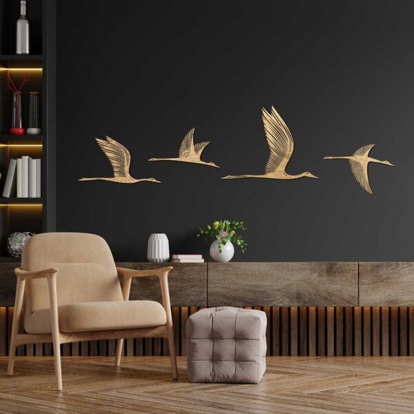 Decorațiune de perete din lemn cu păsări | KLOHA