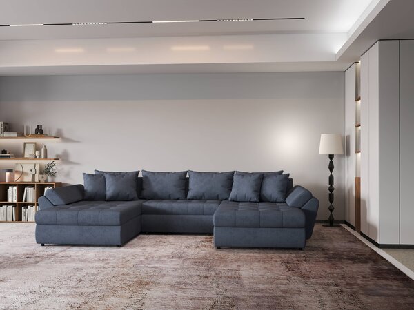 Colțar extensibil dumonde cu ladă de depozitare Loana U Enjoy Antracit 375x185 cm