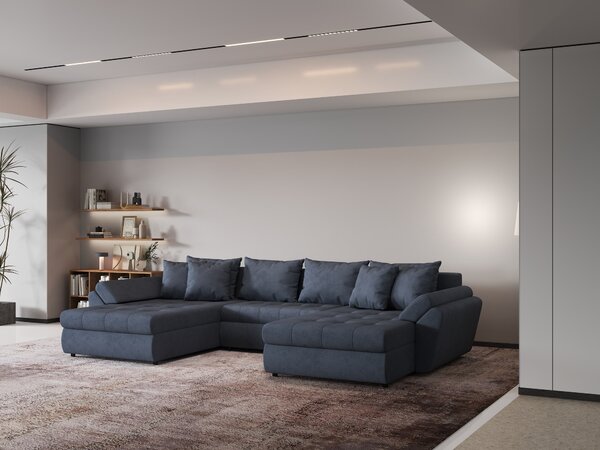 Colțar extensibil dumonde cu ladă de depozitare Loana U Enjoy Antracit 375x185 cm