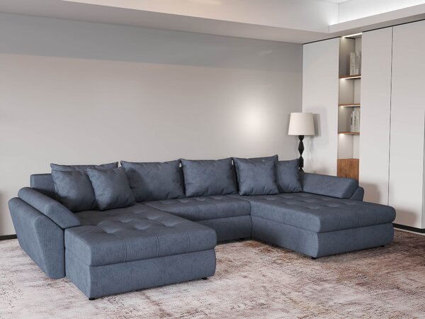 Colțar extensibil dumonde cu ladă de depozitare Loana U Enjoy Antracit 375x185 cm