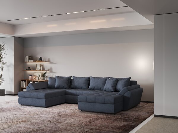 Colțar extensibil dumonde cu ladă de depozitare Loana U Enjoy Antracit 375x185 cm
