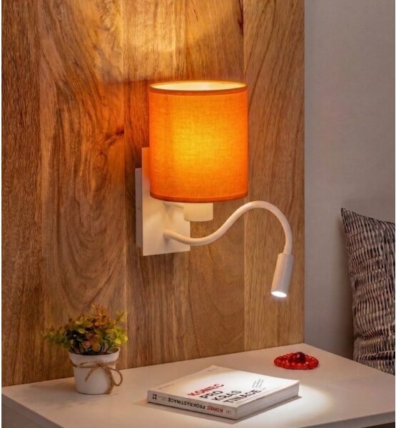Brilagi - Lampă de perete LED flexibilă NUBILA 1xE27/25W/230V + LED/3W alb/oranj