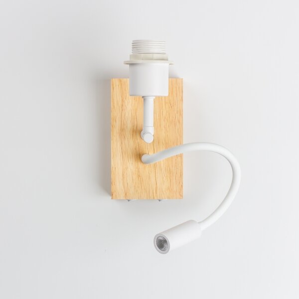 Brilagi - Aplica de perete LED NUBILA WOOD 1xE27/25W/230V + LED/3W, stejar/alb/portocaliu