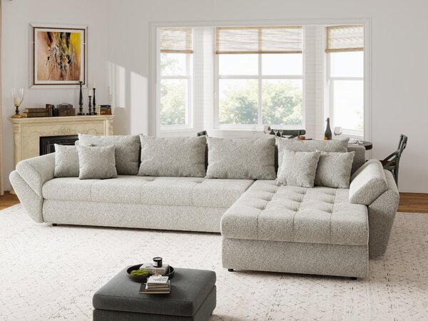 Colțar extensibil dumonde cu ladă de depozitare Loana XL Arena Bej 20 II 335x185 cm