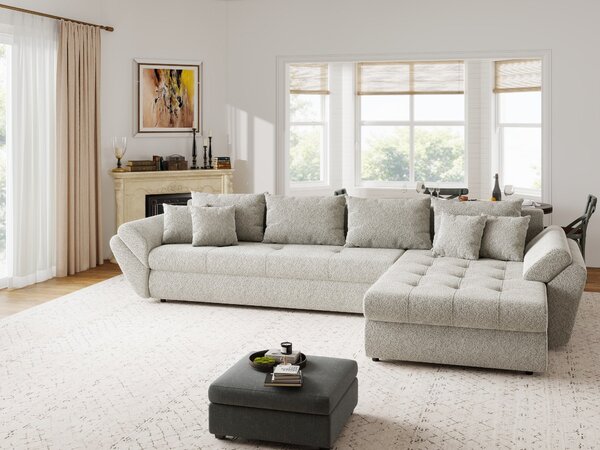 Colțar extensibil dumonde cu ladă de depozitare Loana XL Arena Bej 20 II 335x185 cm