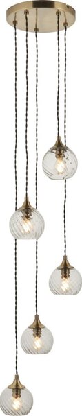Endon 119435 - Candelabru suspendat pe cablu ALLEGRA 5xE14/7W/230V alamă