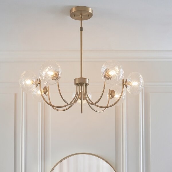 Endon 119224 - Lustră suspendată pe cablu HAGUE 7xG9/5W/230V alamă