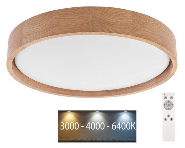 Brilagi - Plafonieră LED reglabilă MANAROLA, 24W/230V, finisaj stejar + telecomandă