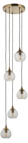 Endon 119435 - Candelabru suspendat pe cablu ALLEGRA 5xE14/7W/230V alamă