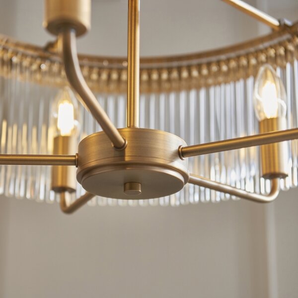 Endon 119110 - Candelabru CLERMONT cu lanț, 5xE14/6W/230V, alamă