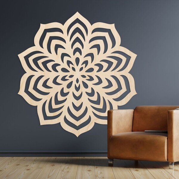 Decorațiune murală cu motiv mandala al unei flori înflorite - NIOS