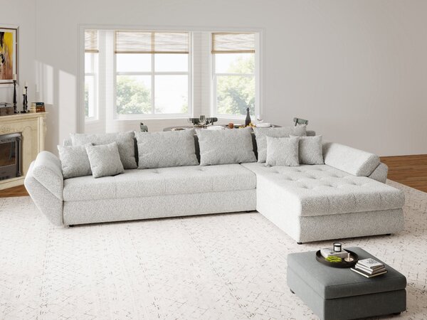 Colțar extensibil dumonde cu ladă de depozitare Loana XL Arena Gri II 335x185 cm
