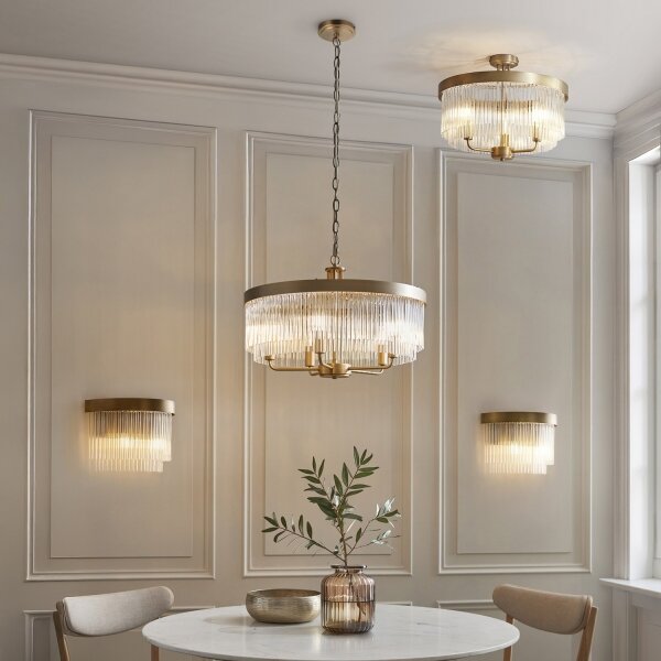 Endon 119110 - Candelabru CLERMONT cu lanț, 5xE14/6W/230V, alamă