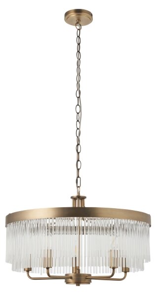 Endon 119110 - Candelabru CLERMONT cu lanț, 5xE14/6W/230V, alamă