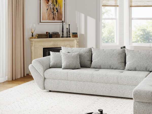 Colțar extensibil dumonde cu ladă de depozitare Loana XL Arena Gri II 335x185 cm