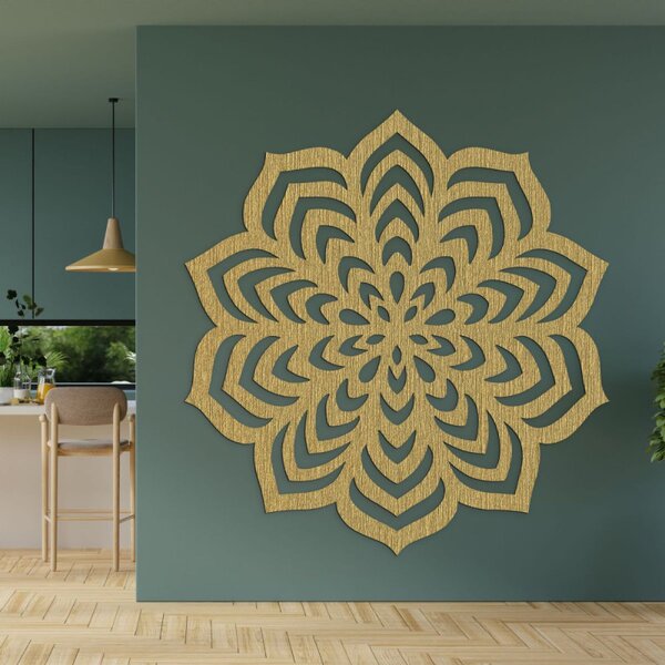 Decorațiune murală cu motiv mandala al unei flori înflorite - NIOS
