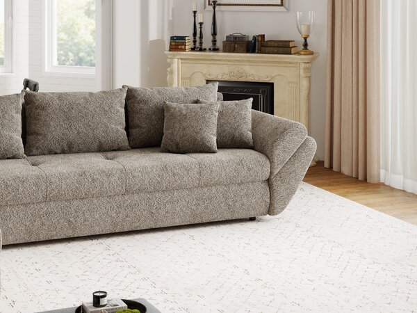 Colțar extensibil dumonde cu ladă de depozitare Loana XL Arena Maro 335x185 cm