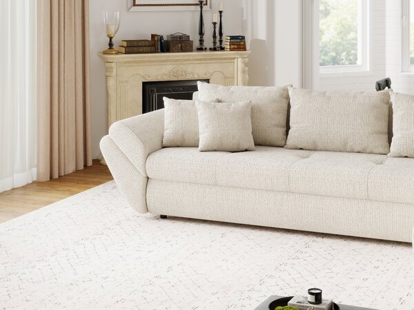 Colțar extensibil dumonde cu ladă de depozitare Loana XL Cremona Gri Deschis II 335x185 cm