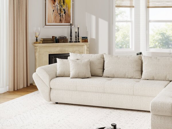 Colțar extensibil dumonde cu ladă de depozitare Loana XL Cremona Gri Deschis II 335x185 cm
